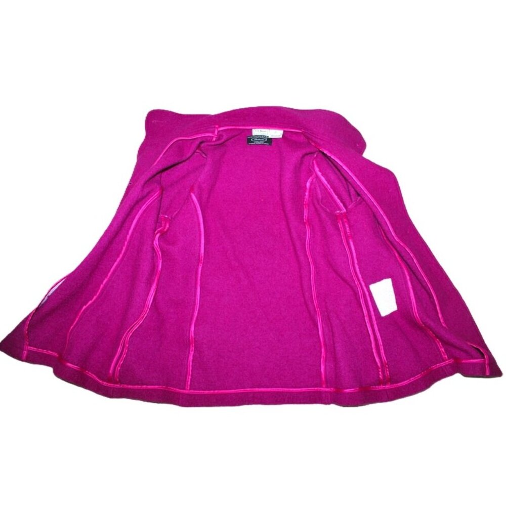 L.L. BEAN x BELLANDI Premium Italian Boiled Wool Pea Coat in Fuchsia (LP) - Picture 11 of 12